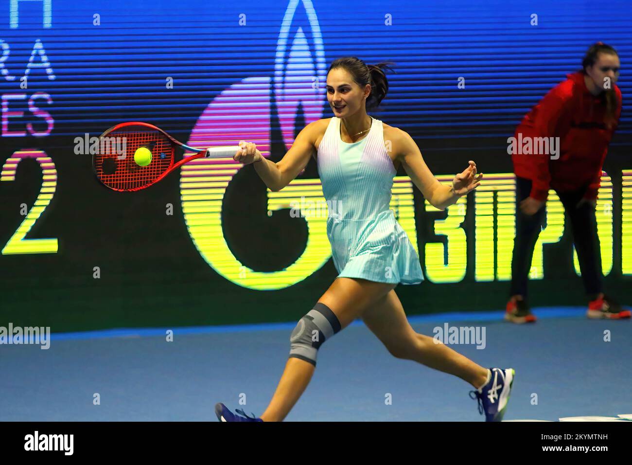 Anastasia Gasanova, de la Fédération de Russie, joue contre Anna Bondar, de  la Hongrie, lors des trophées du Tournoi International de tennis d'équipe  de Palmyra du Nord 2022. Score final: (Anna Bondar