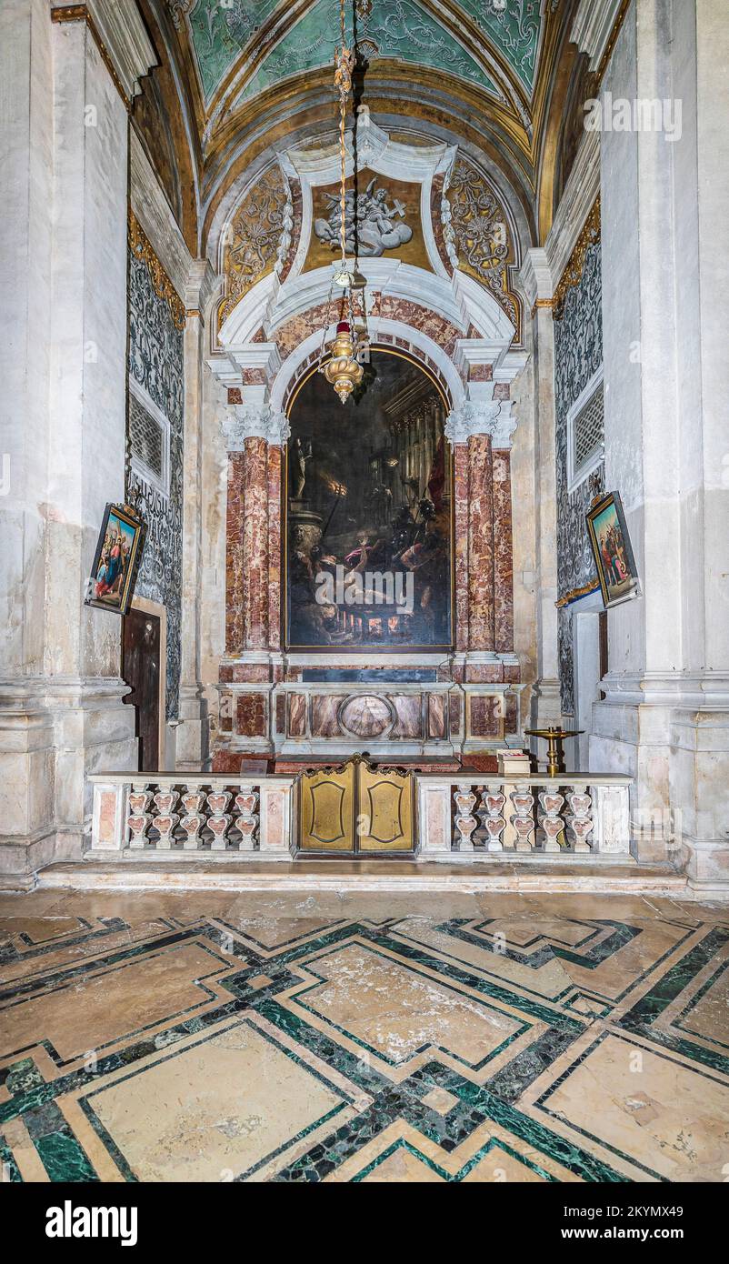Italie Vénétie Eglise de Venise de I Gesuiti (1715) / Chapelle Saint-Laurent / Tiziano Vecellio - le martyre de Saint-Laurent Banque D'Images