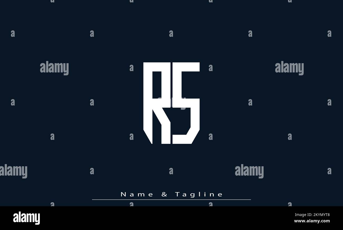 Lettres de l'alphabet initiales Monogram logo RS , SR Illustration de Vecteur