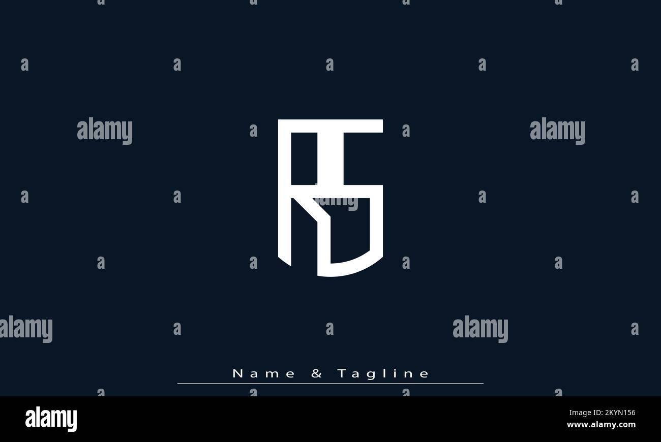 Lettres de l'alphabet initiales Monogram logo RS , SR Illustration de Vecteur