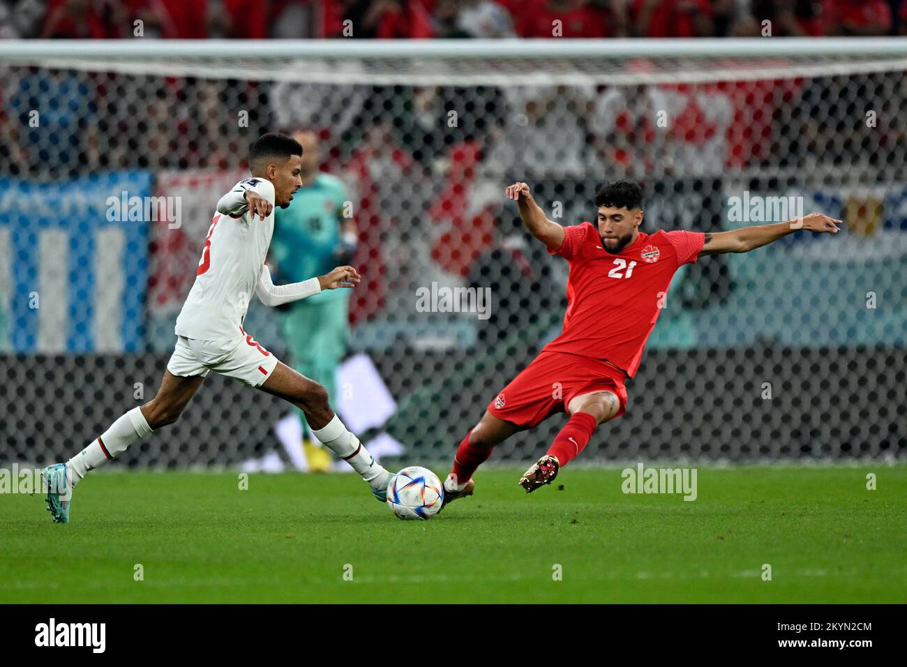 Doha, Qatar. 1st décembre 2022. Le match du Groupe F entre le Canada et le Maroc à la coupe du monde de la FIFA 2022 au stade Al Thumama à Doha, Qatar, le 1 décembre 2022. Credit: Xin Yuewei/Xinhua/Alay Live News Banque D'Images