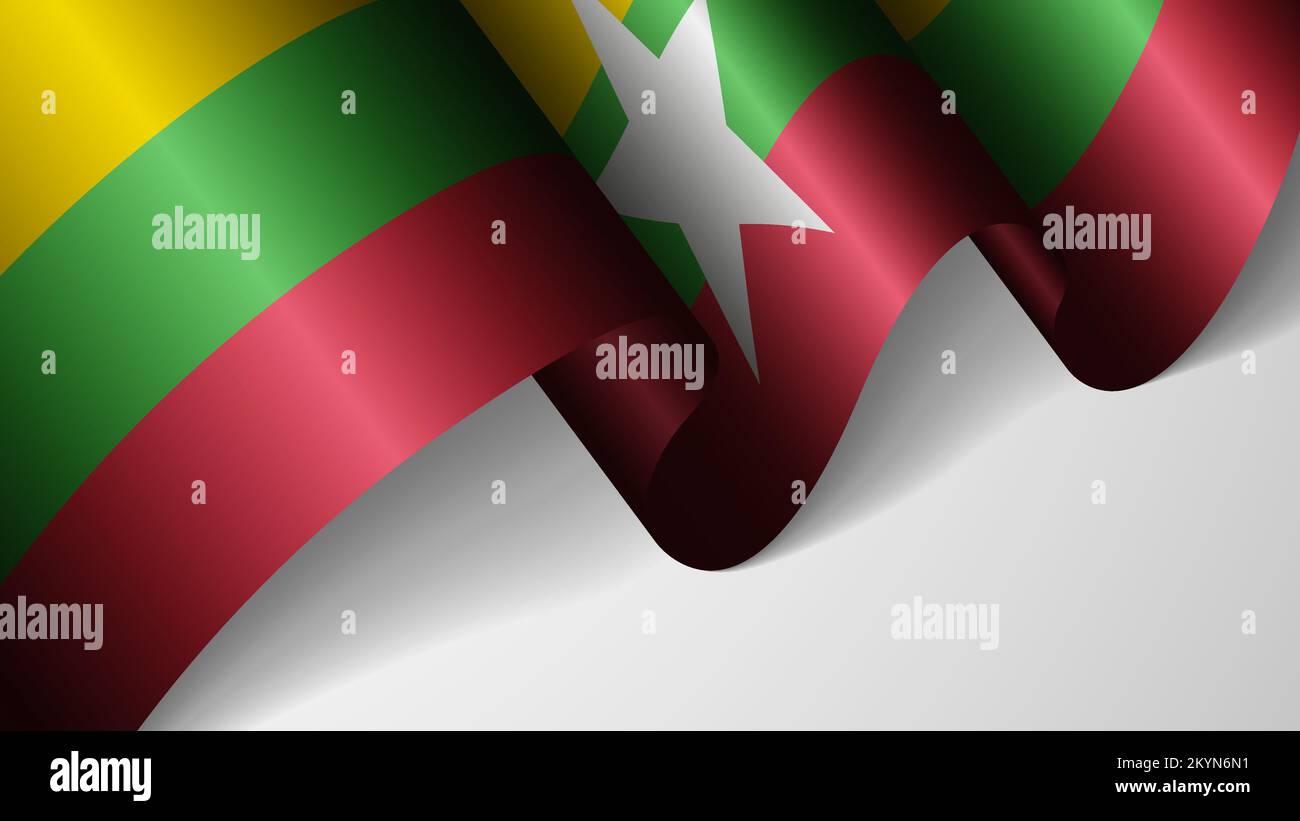 EPS10 vecteur de fond patriotique avec drapeau du Myanmar. Un élément d'impact pour l'utilisation que vous voulez en faire. Illustration de Vecteur