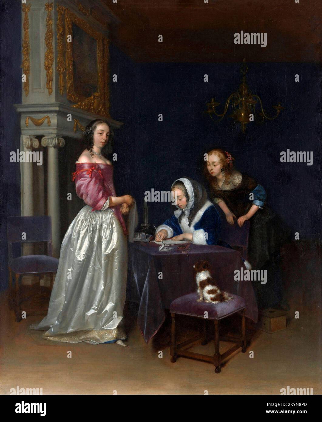 Curiosité de Gerard ter Borch (1617-1681), huile sur toile, c. 1660-62 Banque D'Images