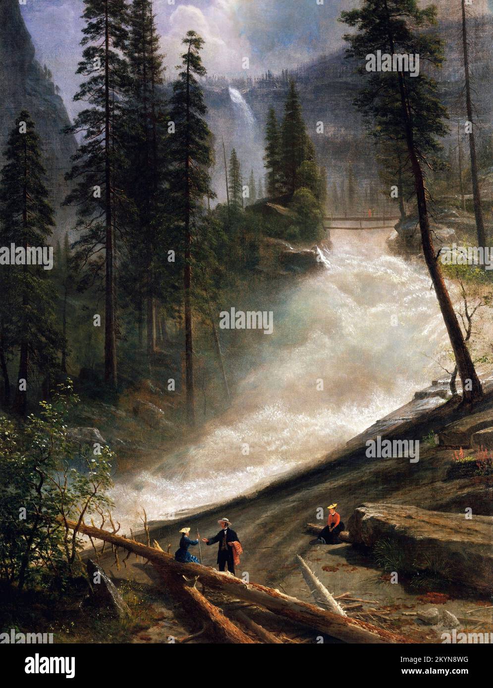 Toile/cadres Albert Bierstadt - Chutes Du Nevada, Yosemite - Reproduction Prête à Accrocher