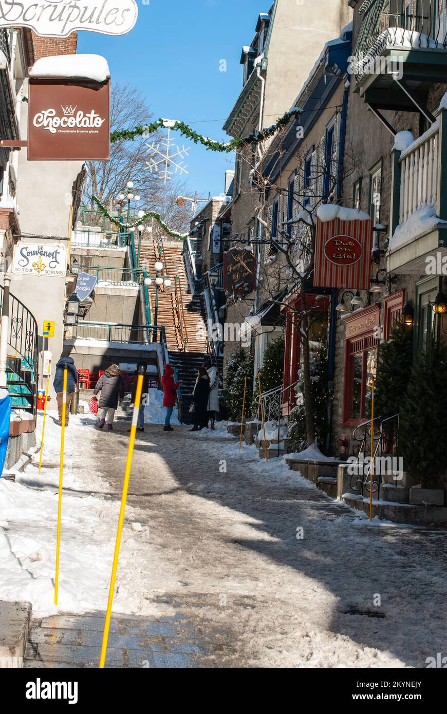Le petit Champlain à Québec, Québec, Canada Banque D'Images