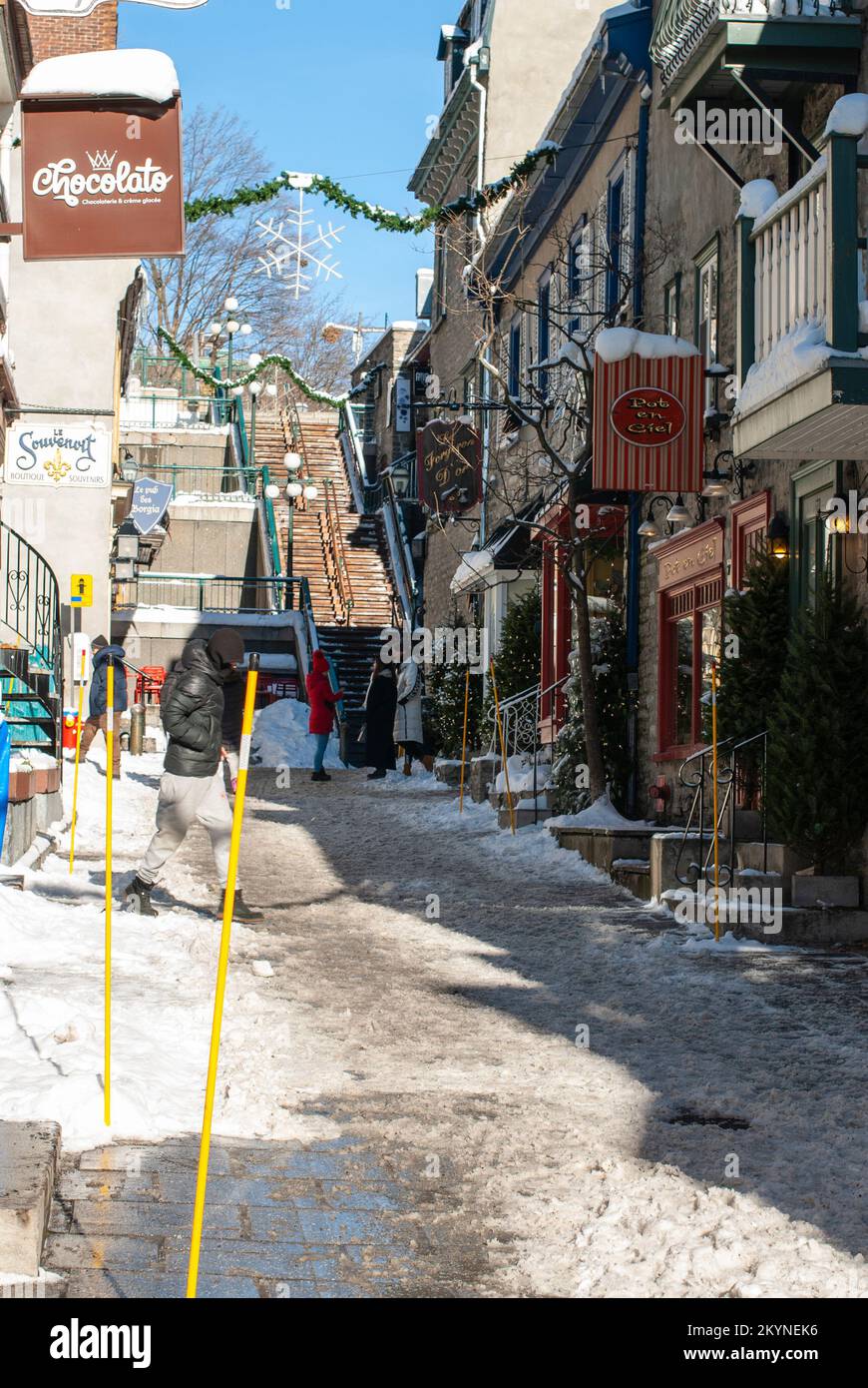 Le petit Champlain à Québec Banque D'Images