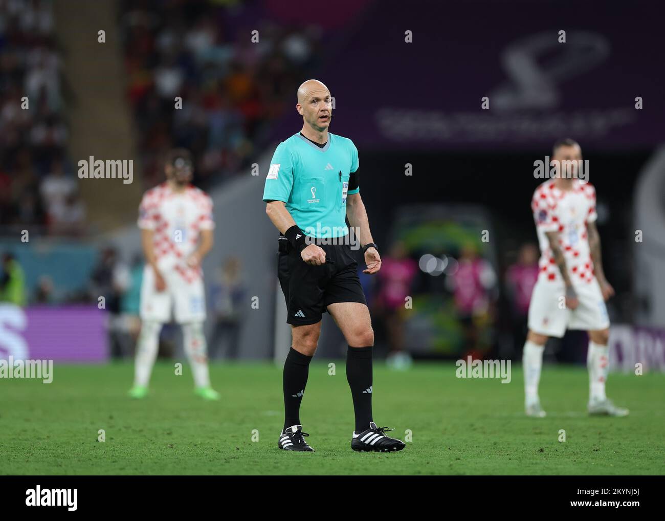 1st décembre 2022 ; stade Ahmed bin Ali, Al Rayyan, Qatar ; coupe du monde de football de la FIFA, Croatie contre Belgique ; arbitre Anthony Taylor Banque D'Images