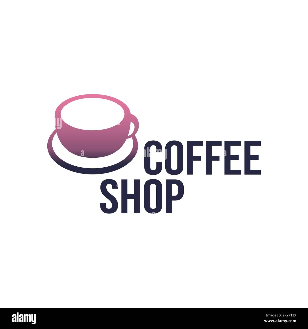 Simple icône de création du logo du café sur fond blanc Illustration de Vecteur