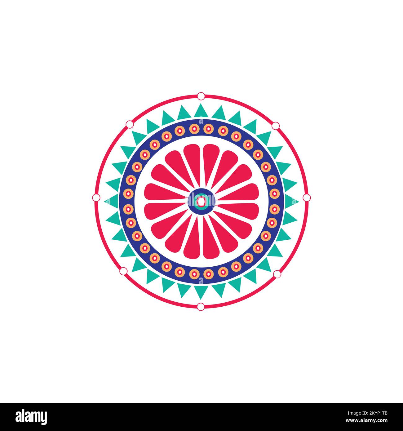 Modèle Mandala avec cercle et icône de vecteur de fleur sur fond blanc Illustration de Vecteur