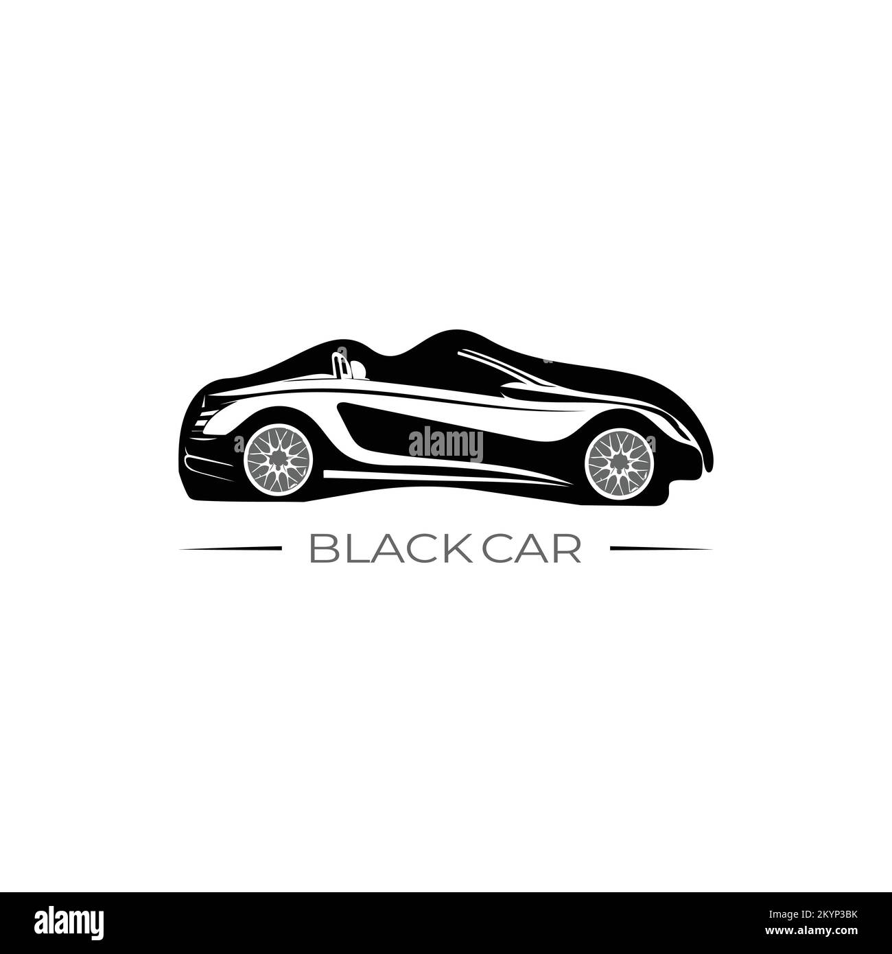 Logo de voiture noir automobile avec fond blanc Illustration de Vecteur