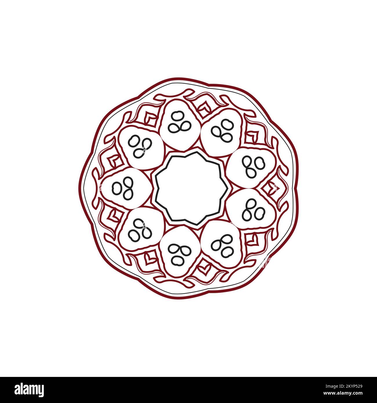 Logotype Mandala modèle de fleur avec fond blanc Illustration de Vecteur