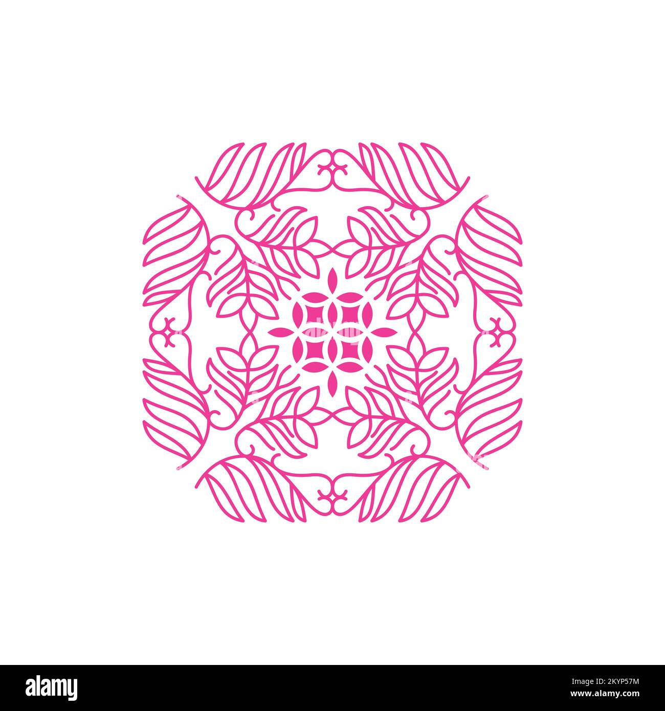 Motif fleuri de couleur rose avec fond blanc Illustration de Vecteur