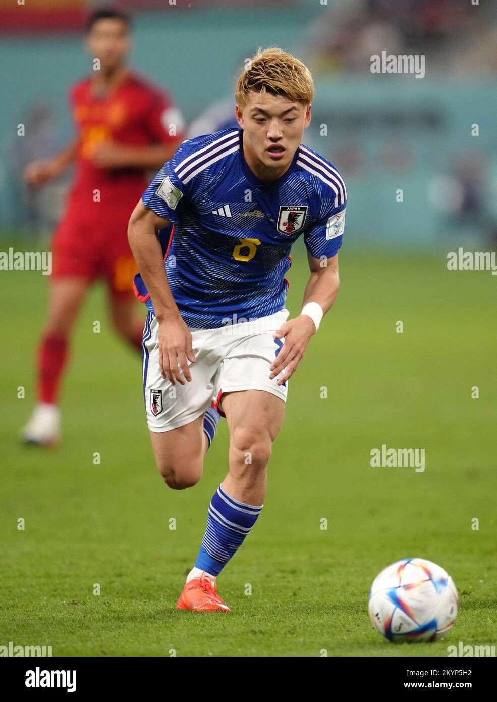 Le Ritsu Doan japonais lors du match de la coupe du monde de la FIFA au stade international de Khalifa, Al Rayyan, Qatar. Date de la photo: Jeudi 1 décembre 2022. Banque D'Images