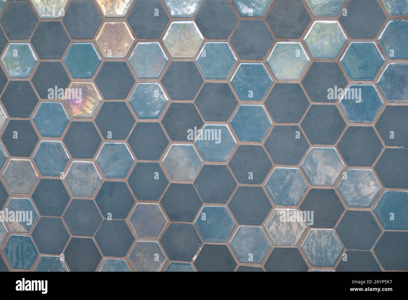 Texture d'arrière-plan en céramique rhombus bleue, vue rapprochée Banque D'Images