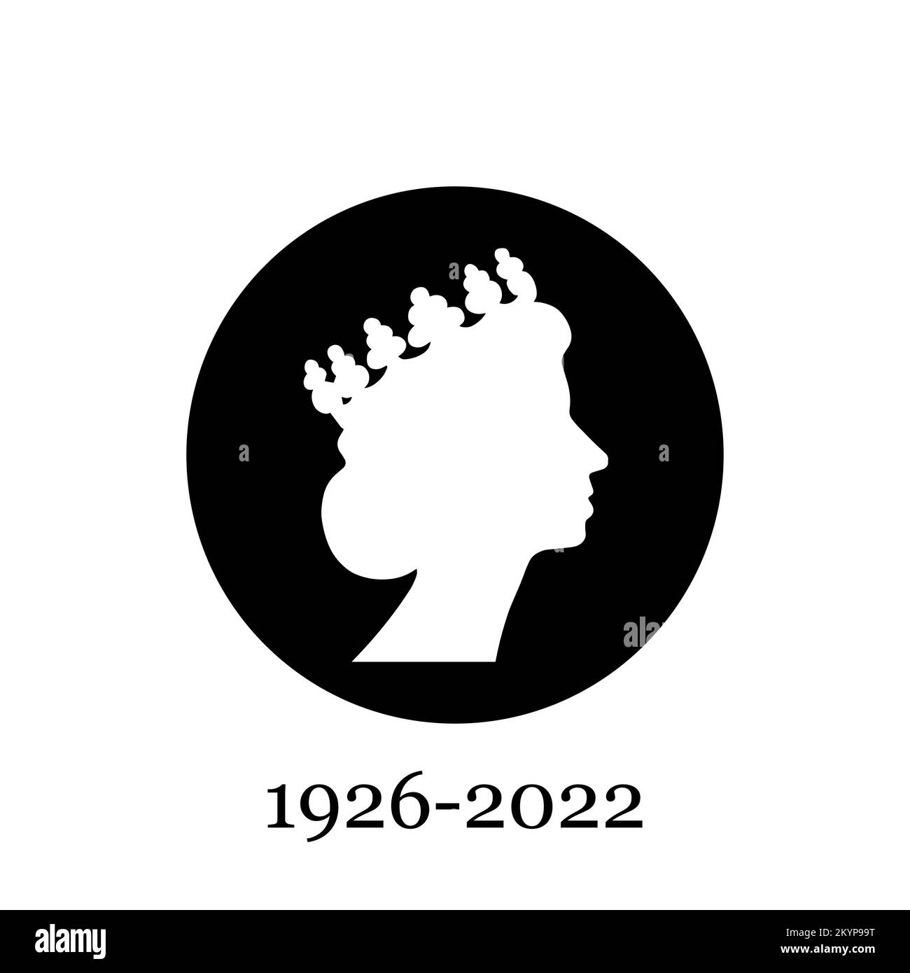 Silhouette blanche de la reine Elizabeth Illustration de Vecteur