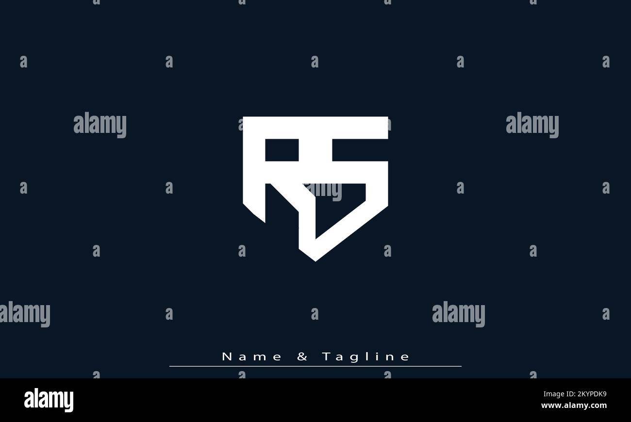 Lettres de l'alphabet initiales Monogram logo RS , SR Illustration de Vecteur