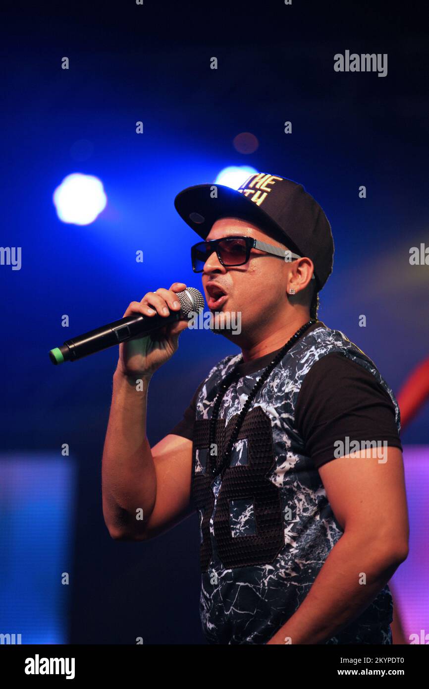 Mississauga, Canada. 11th juillet 2015. La chanteuse indo-canadienne Parichay se produit pendant le South Asian Summer Festival à Mississauga, en Ontario, au Canada. Parichay est considéré comme un pionnier de la musique Desi urbaine au Canada car il combine plusieurs genres comme le reggae, le hip hop, la pop et la maison avec la musique hindi et punjabi. (Photo de Creative Touch Imaging Ltd./NurPhoto) Credit: NurPhoto/Alay Live News Banque D'Images
