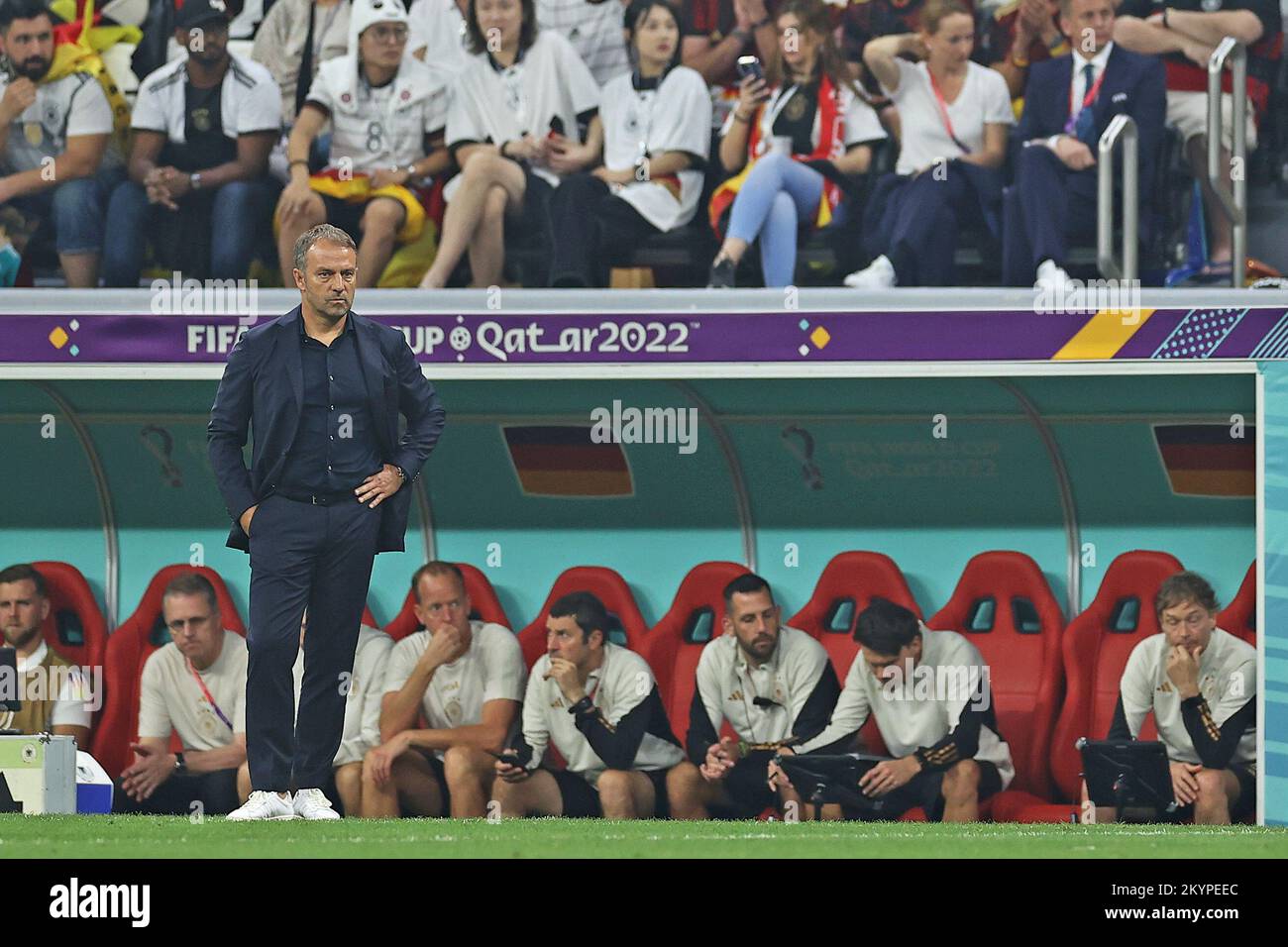 1st décembre 2022 ; Al Bayt Stadium, Al Khor, Qatar ; FIFA World Cup football, Costa Rica contre Allemagne ; Técnico Hans-Dieter Flick, Allemagne Banque D'Images