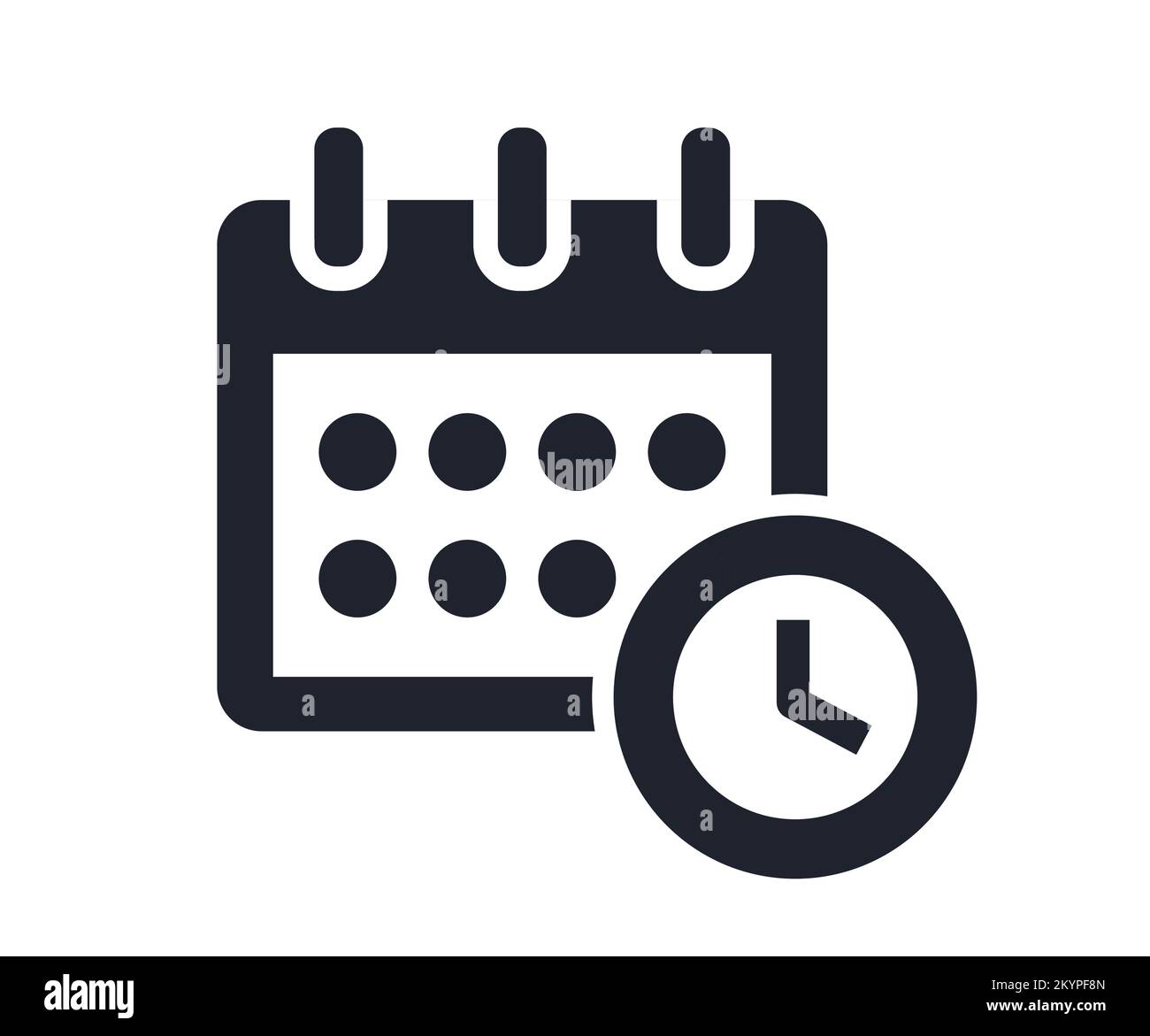 Date de rendez-vous du calendrier avec symbole d'horloge icône d'illustration vectorielle Illustration de Vecteur
