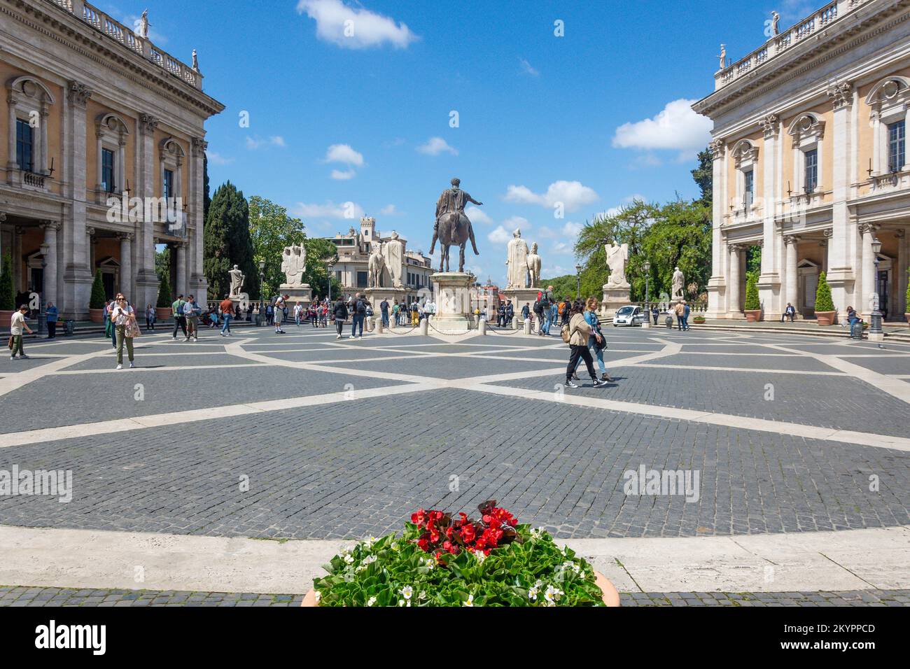Piazza del Campidoglio, centre de Rome, Rome (Roma), région du Latium, Italie Banque D'Images