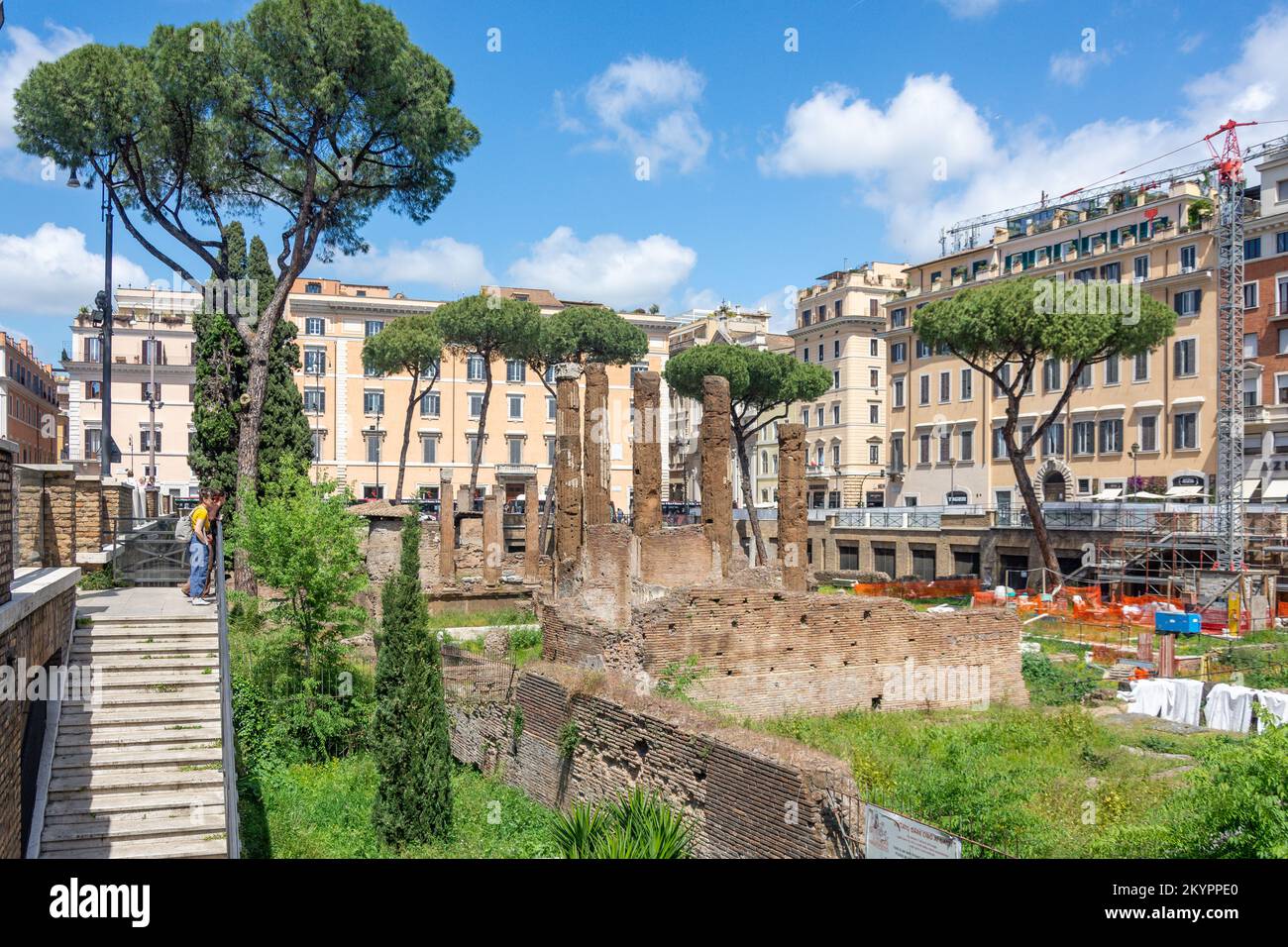 Largo di Torre Argentina ruines romaines, Piazza dei Calcarari, Rome centrale, Rome (Roma), région du Latium, Italie Banque D'Images