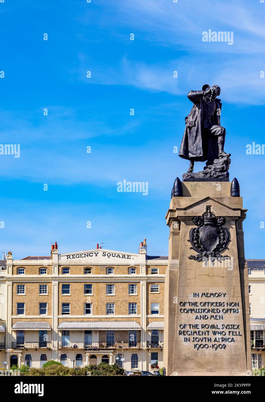 Boer War Memorial et Regency Square, Brighton, ville de Brighton et Hove, East Sussex, Angleterre, Royaume-Uni Banque D'Images