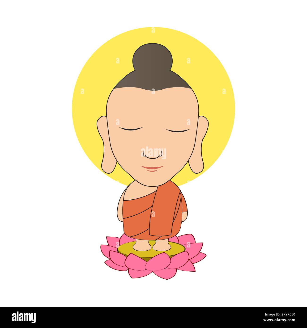 Clipart de la version de dessin animé de lord of buddha stand, illustration vectorielle Illustration de Vecteur