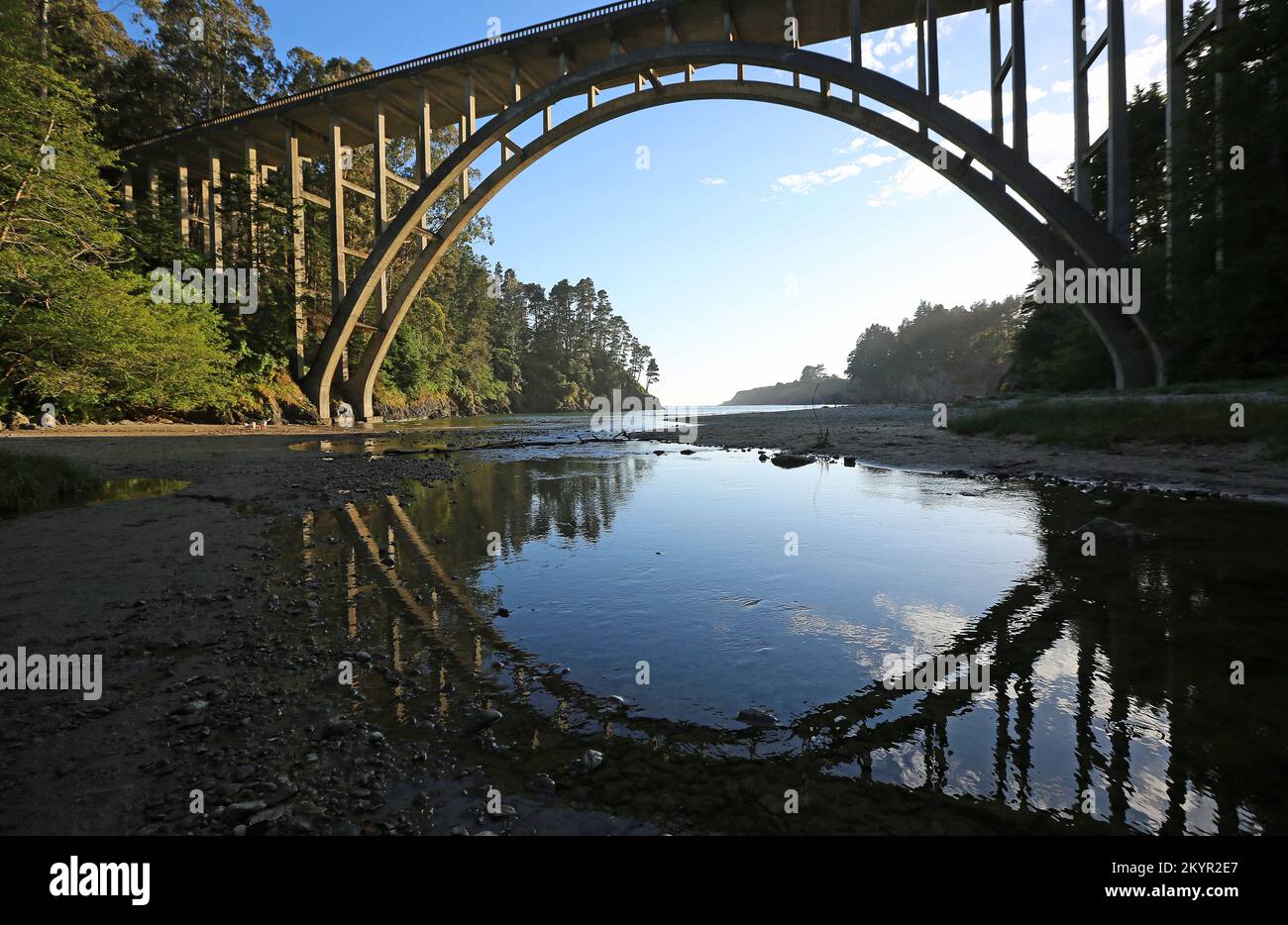 Russian Gulch Bridge - Californie Banque D'Images