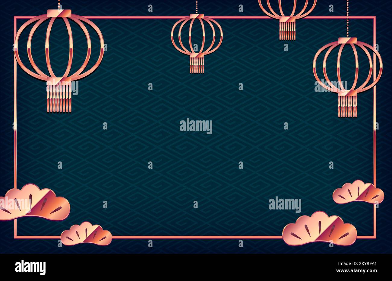 Illustration de la bannière vecteur de la nouvelle année orientale ( espace texte ) Illustration de Vecteur