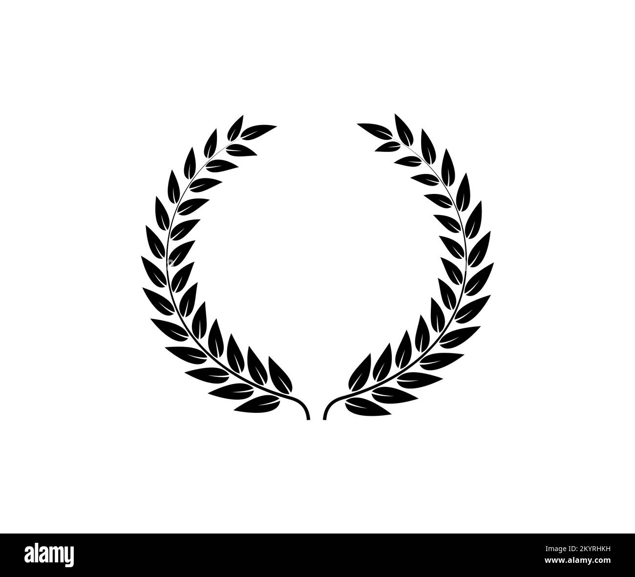 Couronne de cercle Laurel. Branche de feuilles de blé de chêne d'olive grec Illustration de Vecteur