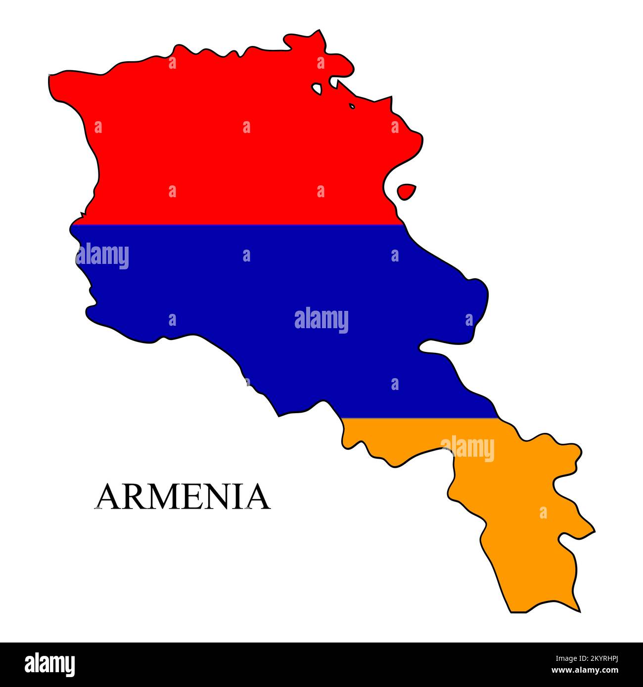 Illustration vectorielle de la carte de l'Arménie. Économie mondiale. Pays célèbre. Europe de l'est. Asie de l'Ouest. Illustration de Vecteur