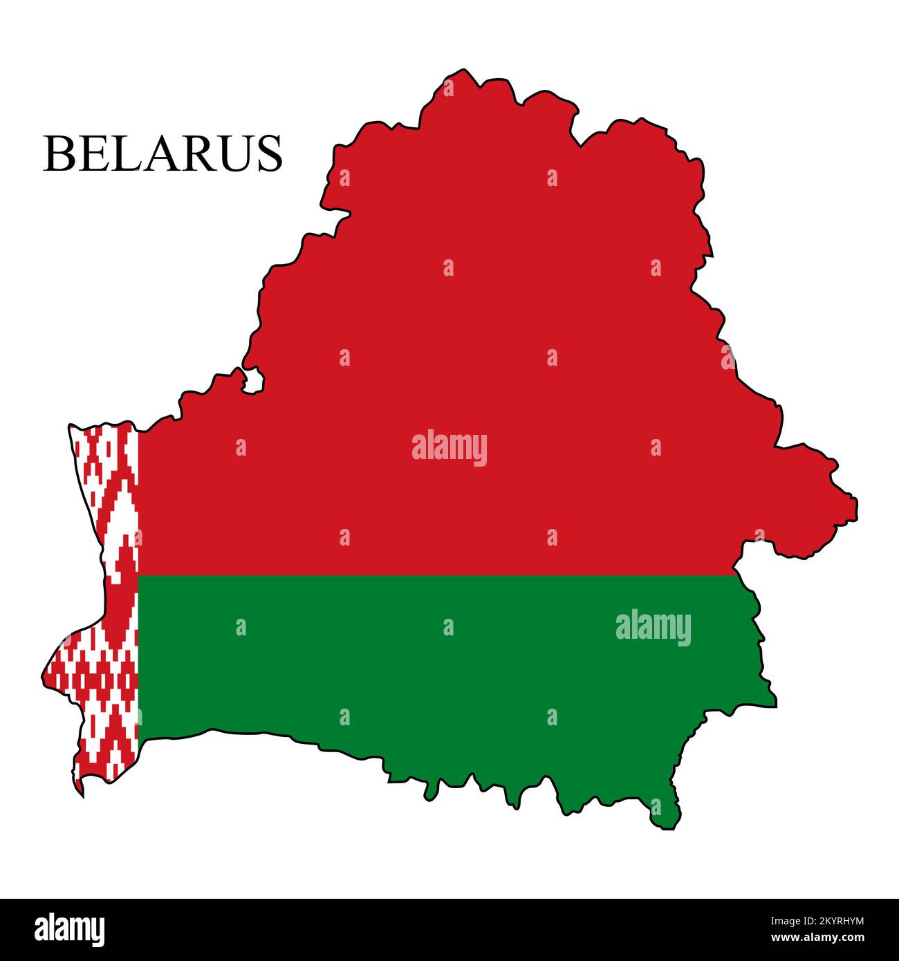 Illustration du vecteur de carte de la Biélorussie. Économie mondiale. Pays célèbre. Europe de l'est. Europe. Illustration de Vecteur