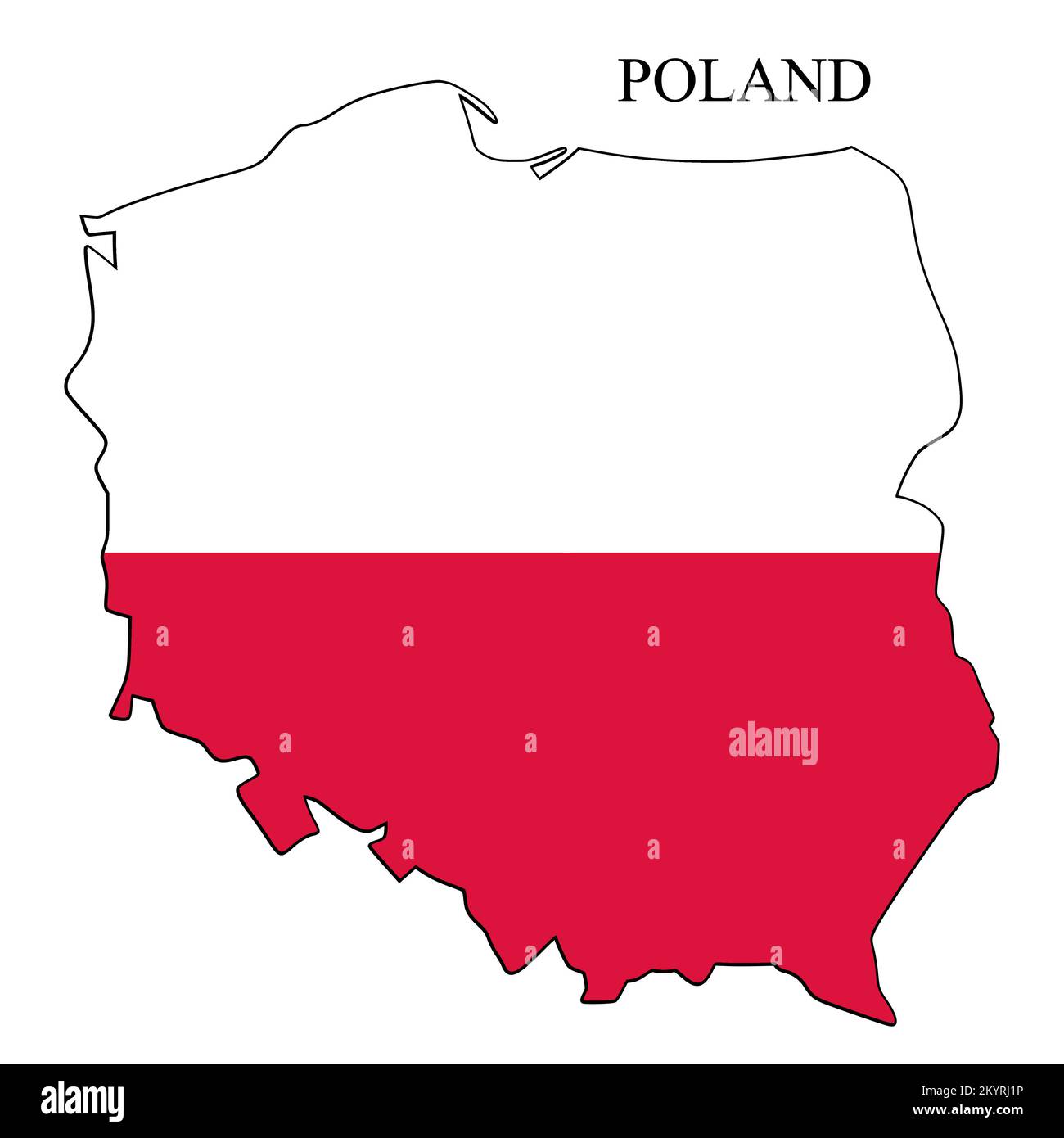 Illustration vectorielle de la carte de la Pologne. Économie mondiale. Pays célèbre. Europe de l'est. Europe. Illustration de Vecteur