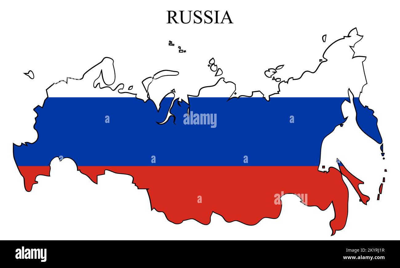 Illustration du vecteur de carte de la Russie. Économie mondiale. Pays célèbre. Europe de l'est. Europe. Illustration de Vecteur