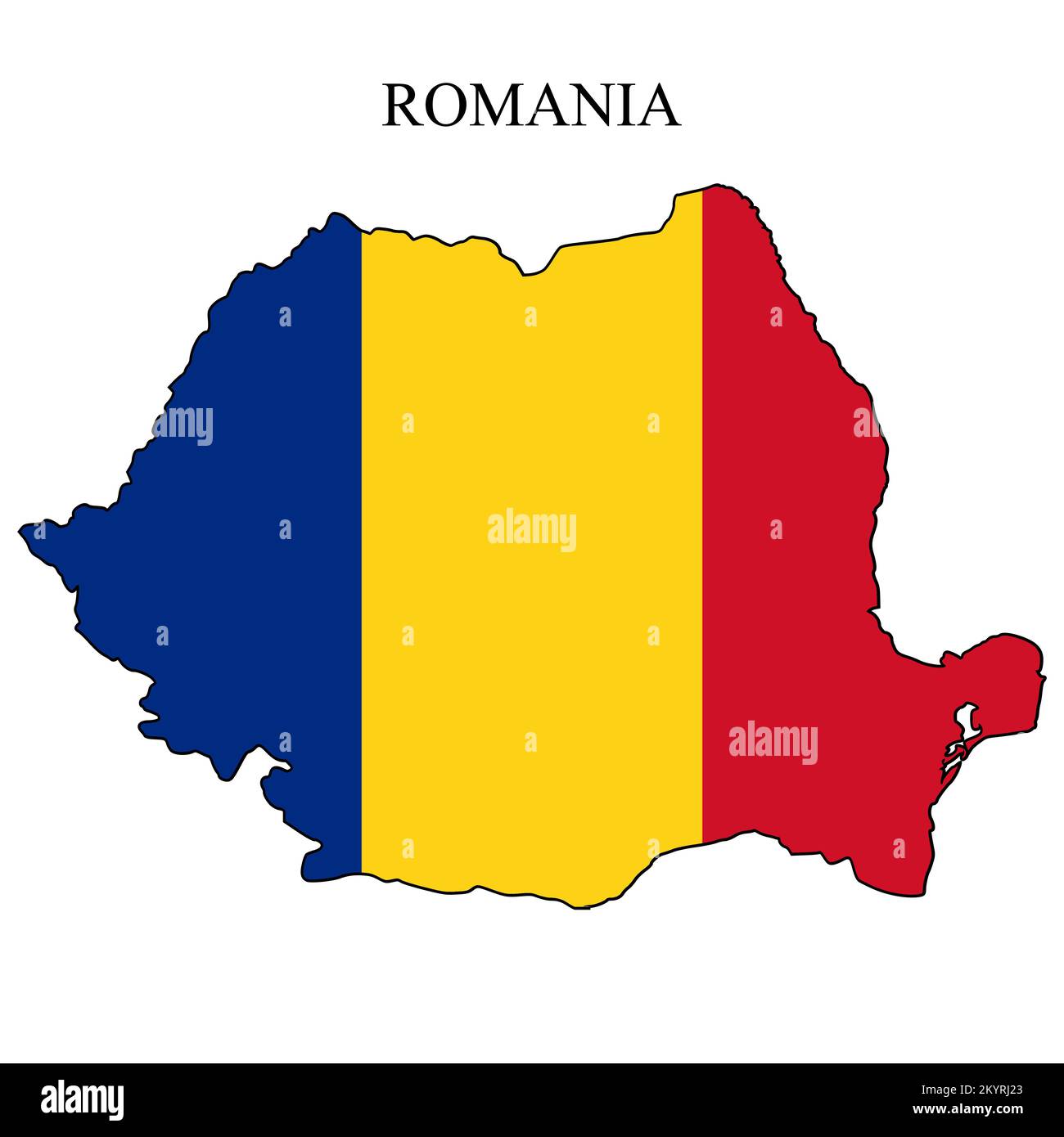 Illustration vectorielle de la carte de Roumanie. Économie mondiale. Pays célèbre. Europe de l'est. Europe. Illustration de Vecteur