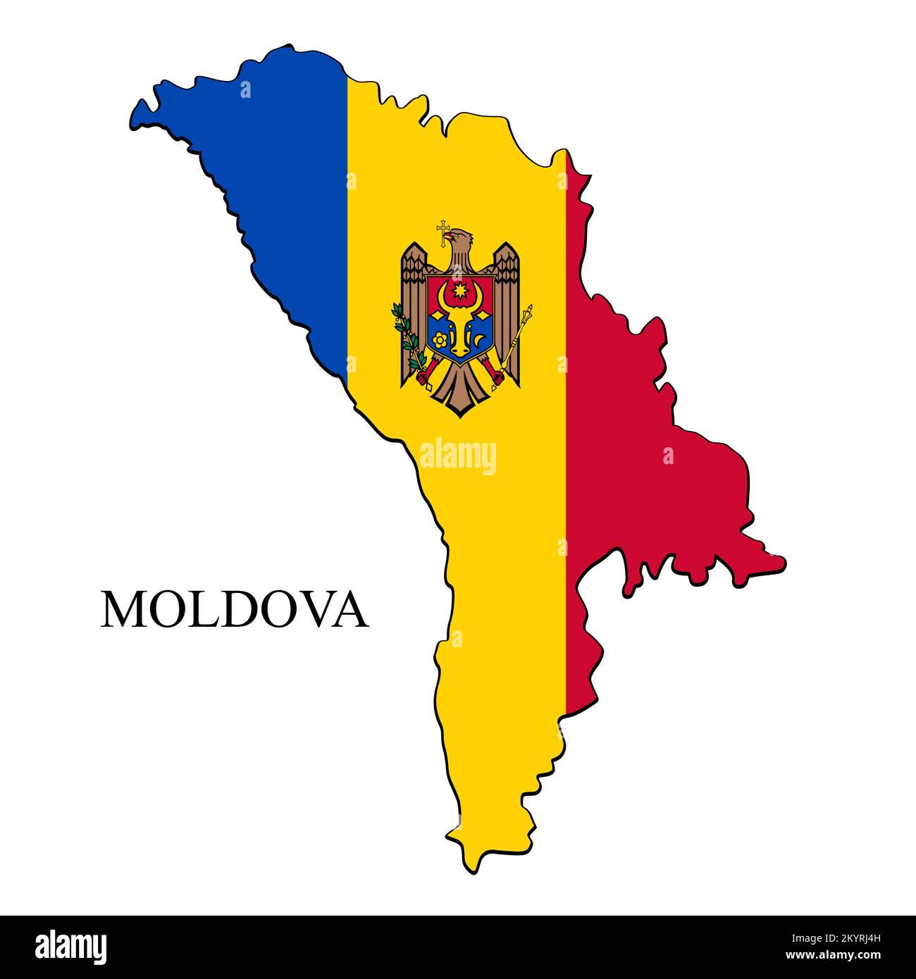 Illustration du vecteur de carte de Moldova. Économie mondiale. Pays célèbre. Europe de l'est. Europe. Illustration de Vecteur