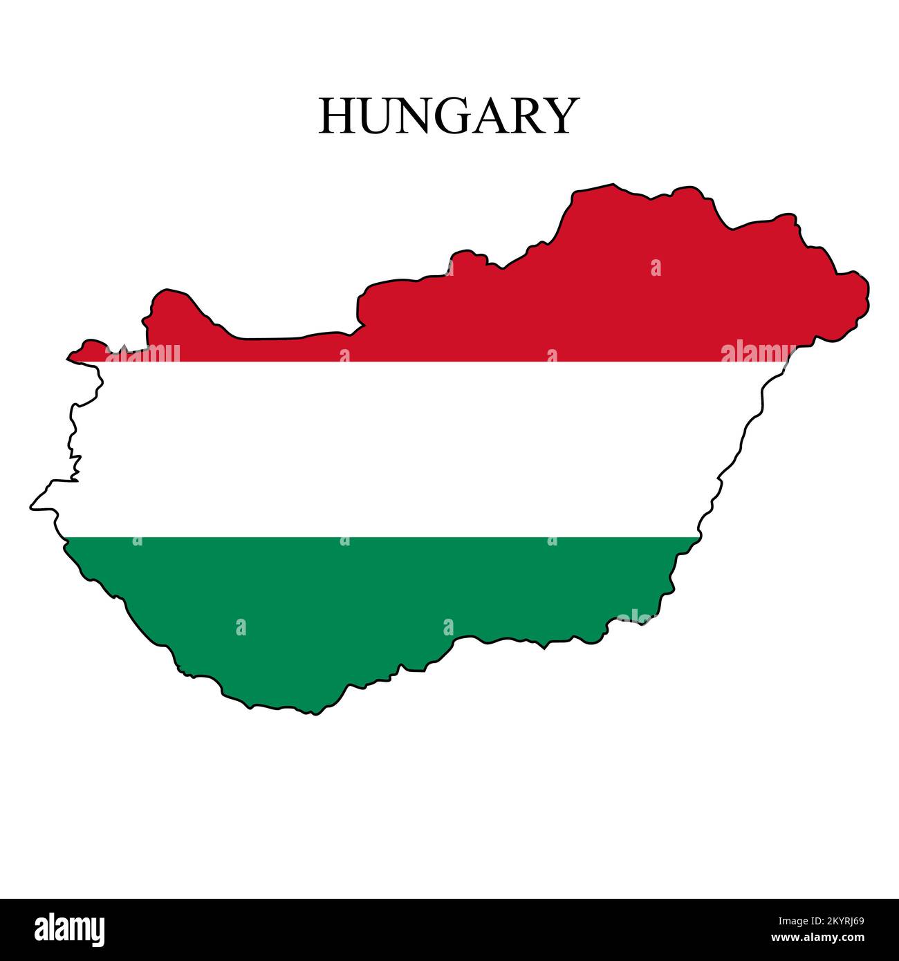 Illustration vectorielle de la carte de Hongrie. Économie mondiale. Pays célèbre. Europe de l'est. Europe. Illustration de Vecteur