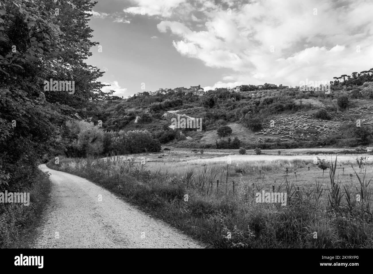 Réserve naturelle Tevere Farfa (Nazzano, Italie) - Vue sur le parc naturel avec le Tibre dans la province de Rome, Sabina, Italie centrale, à Nazzano Romano Banque D'Images