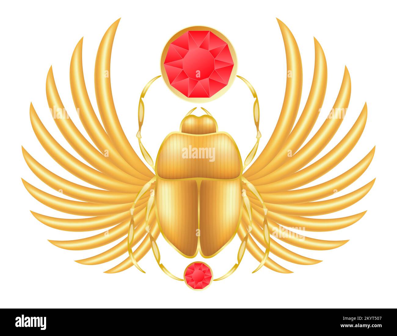 scarab symbole de l'ancienne égypte illustration vectorielle isolée sur fond blanc Banque D'Images