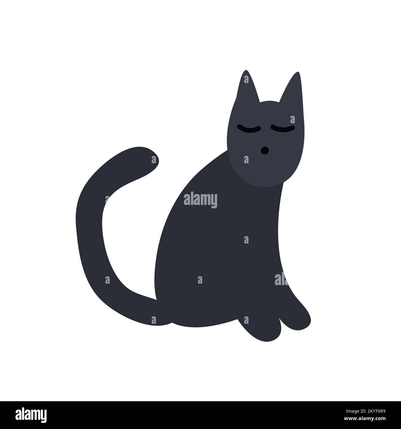 Illustration de chat noir plat vectoriel Illustration de Vecteur