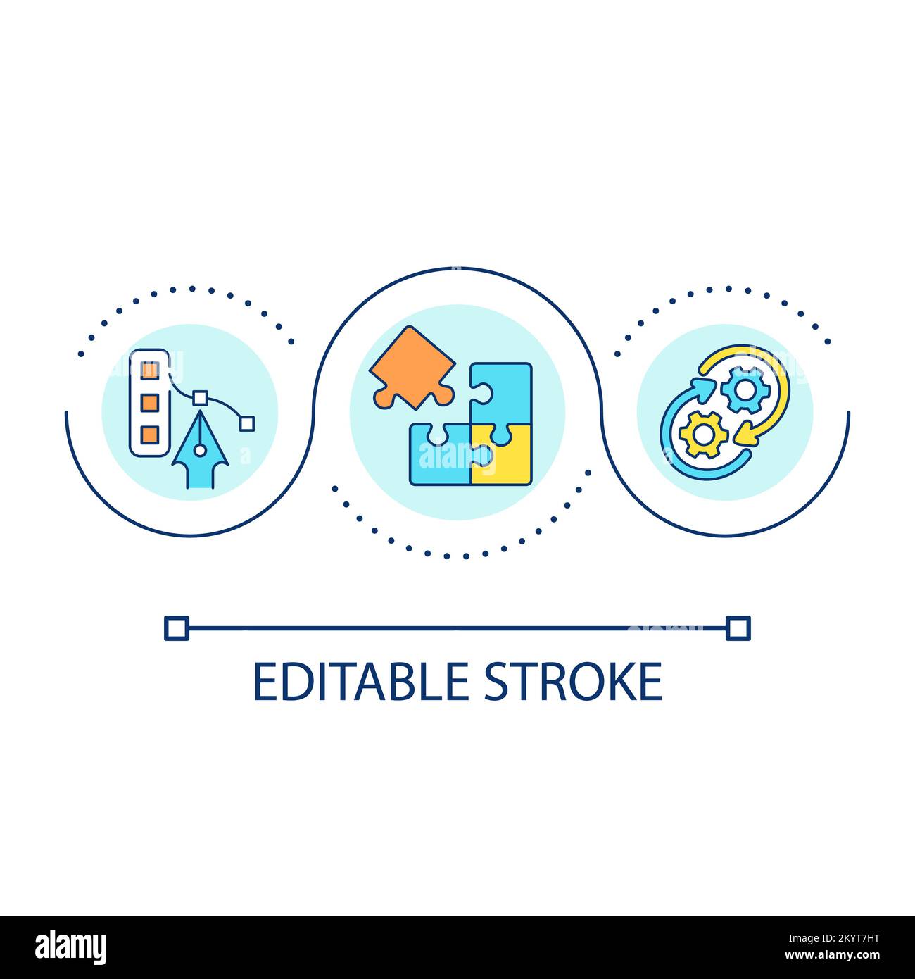 Icône de concept de boucle de conception et de construction Illustration de Vecteur