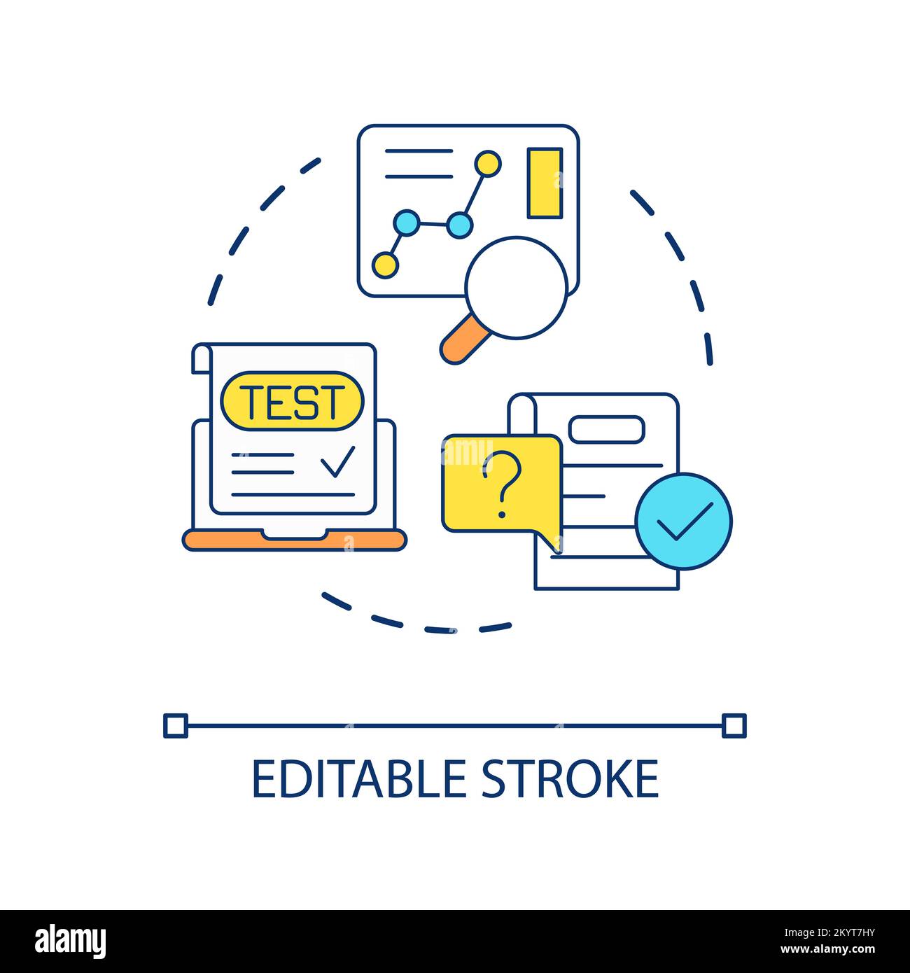 Icône de concept de test et de déploiement Illustration de Vecteur