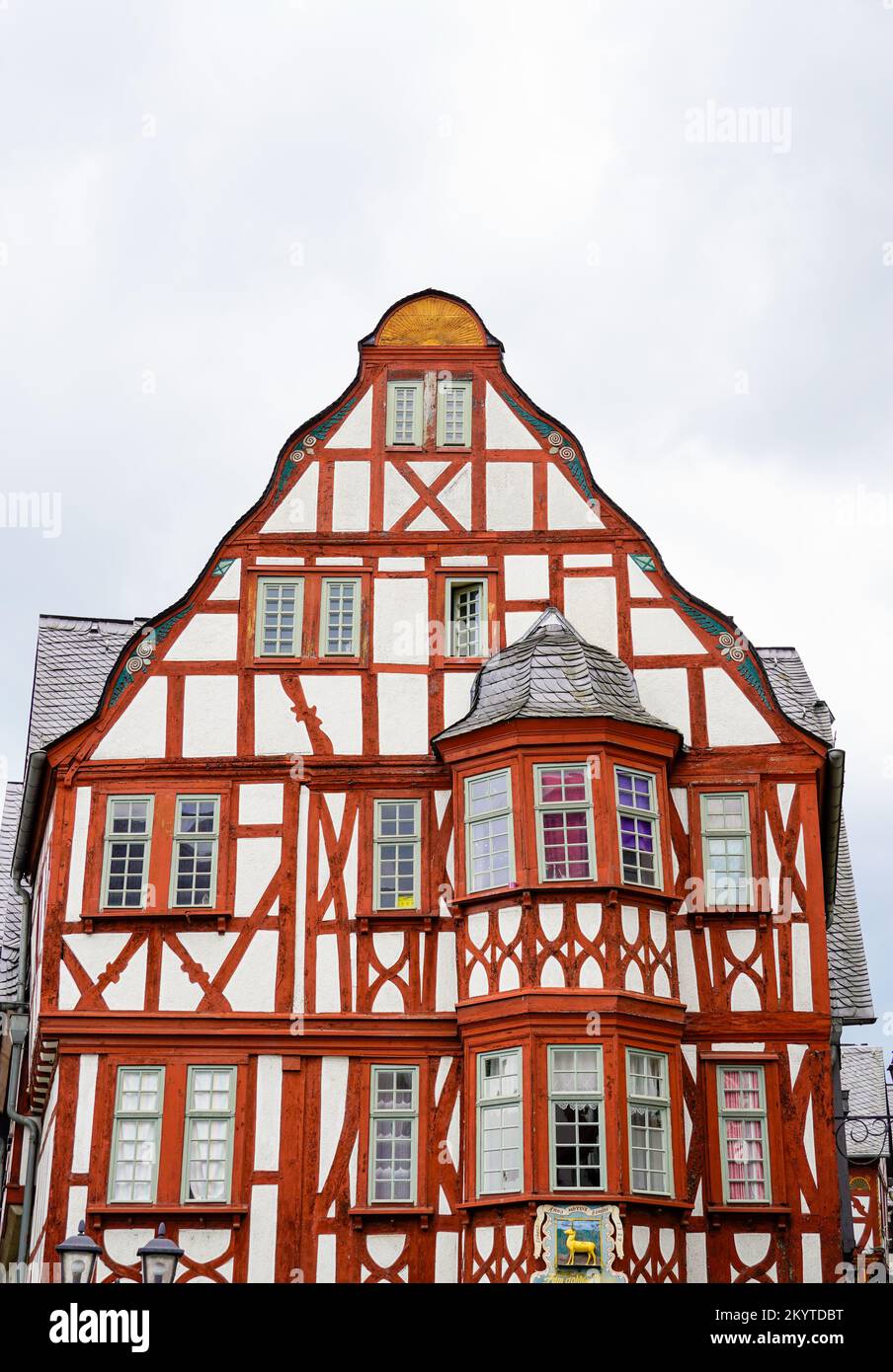 Façade d'une ancienne maison à colombages à Limbourg et à Lahn. Banque D'Images
