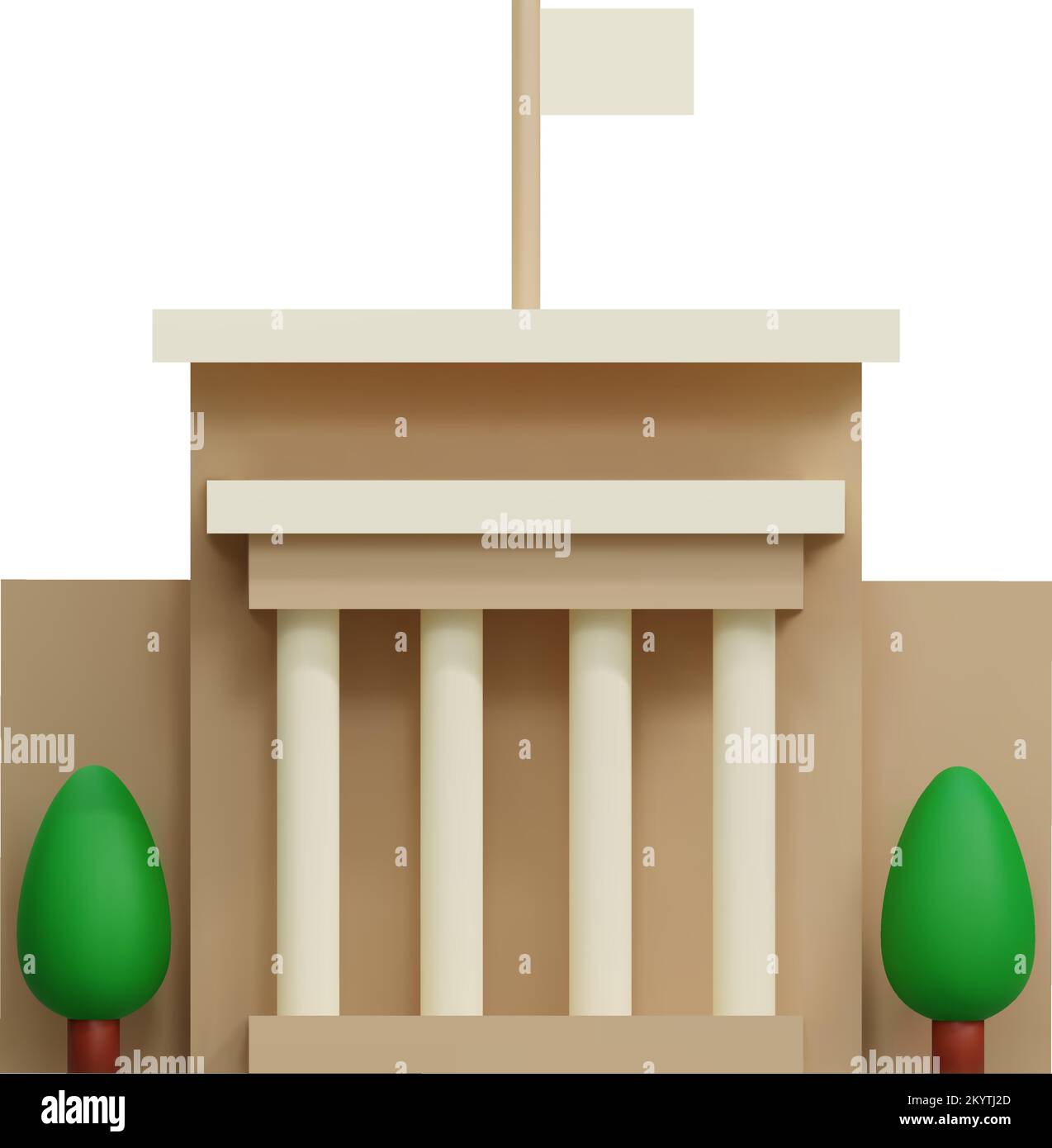 3D icône Banque ou palais de justice. Bâtiment d'architecture avec ...