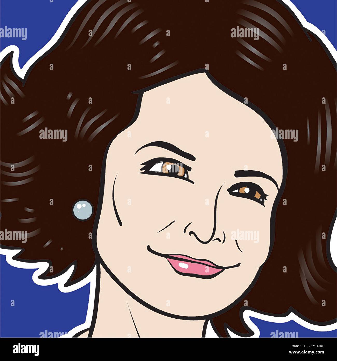 Illustration montrant le portrait tête-à-tête de la première dame américaine et épouse du président John F Kennedy, Jackie Kennedy, Jacqueline Kennedy, Jackie O. Banque D'Images