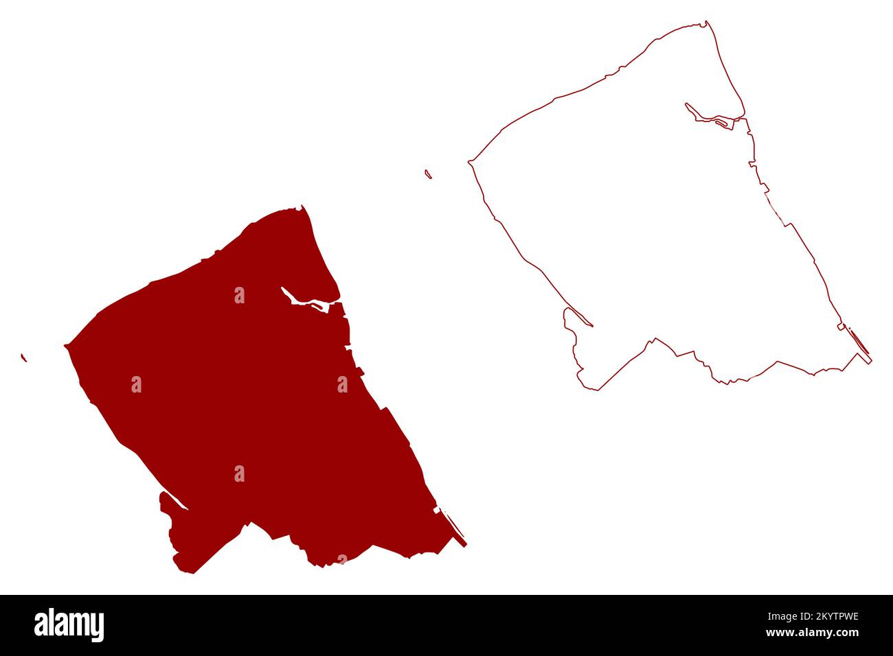 Metropolitan Borough of Wirral (Royaume-Uni de Grande-Bretagne et d'Irlande du Nord, comté métropolitain et cérémonial de Merseyside, Angleterre) carte vect Illustration de Vecteur