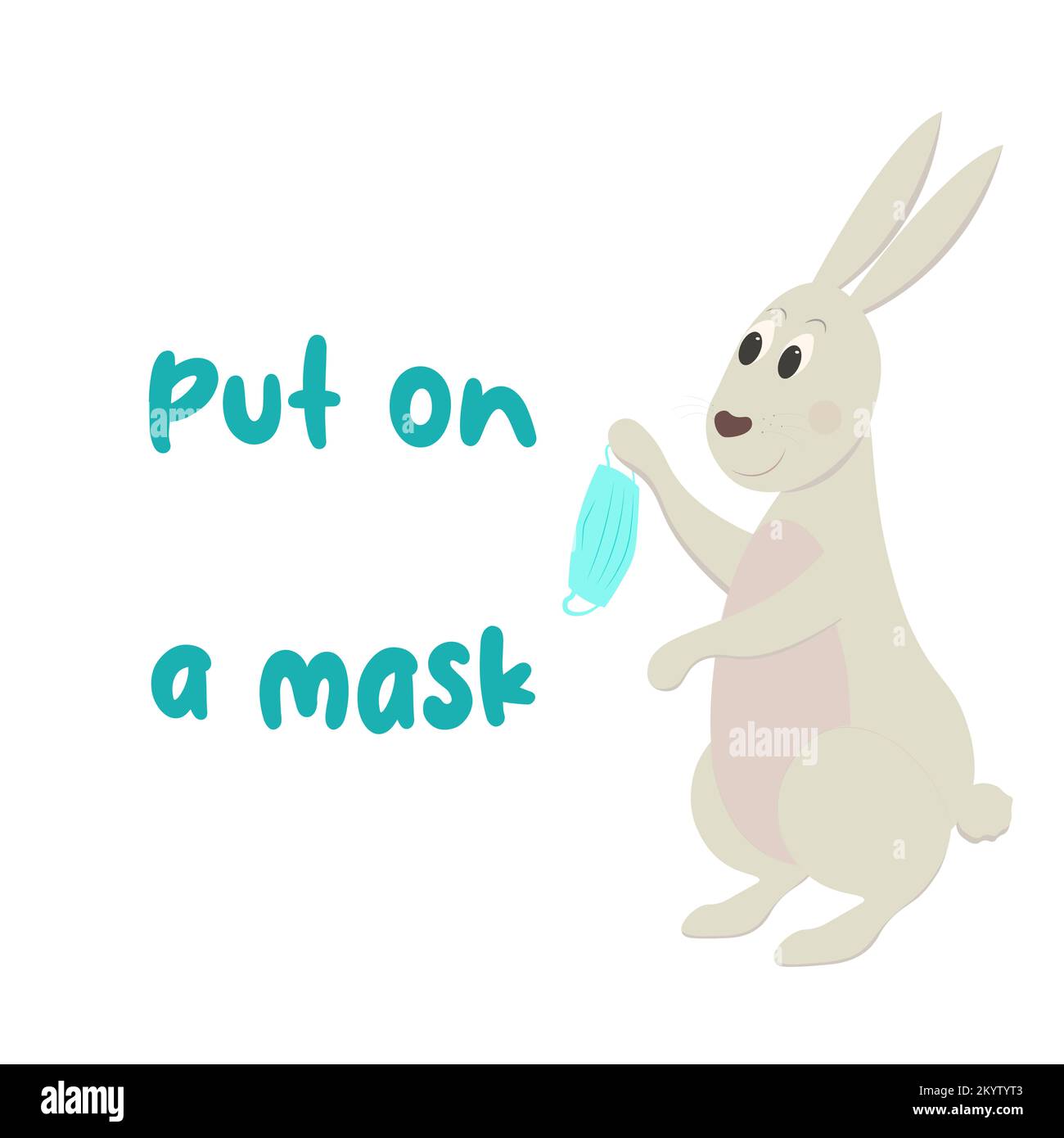 Mettre sur un signe de masque avec lapin Banque D'Images