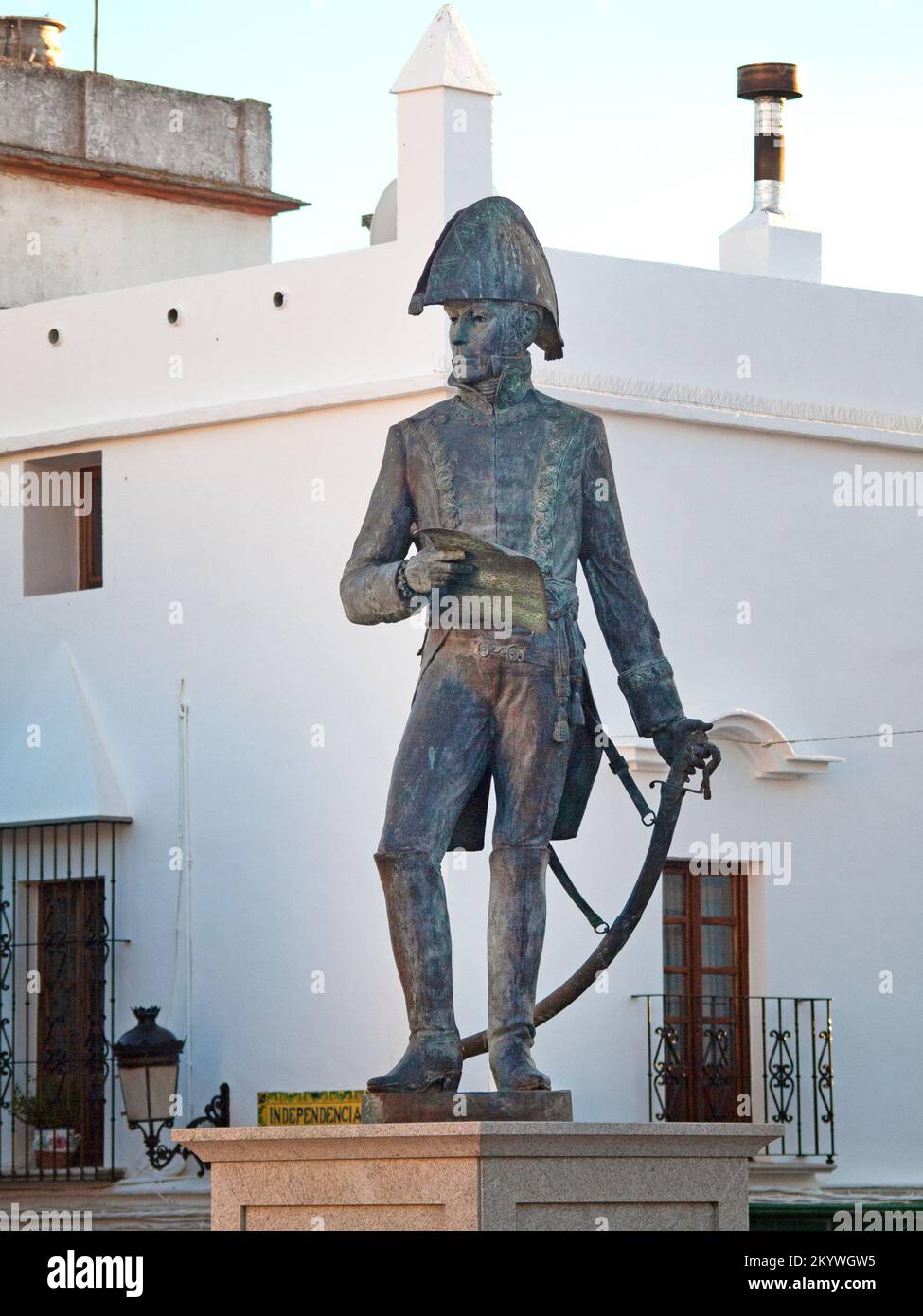 A Tarifa, l'Espagne est un monument du général Francisco de Copons Banque D'Images