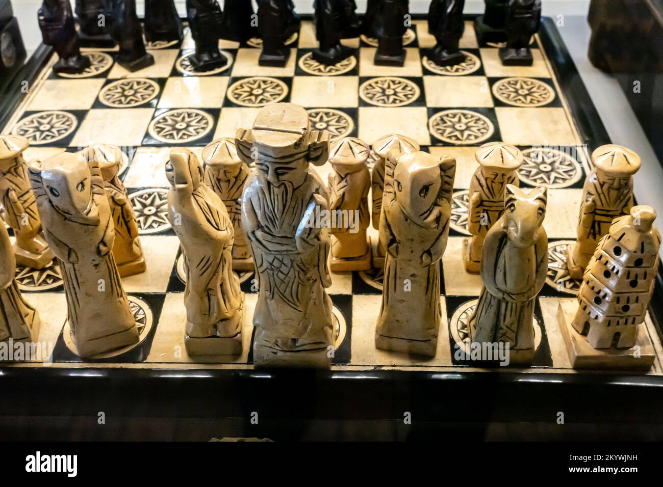 Jeu d'échecs vietnamien. Jeux d'échecs du Vietnam. Pièces d'échecs. Figure d'échecs.Vietnam Banque D'Images