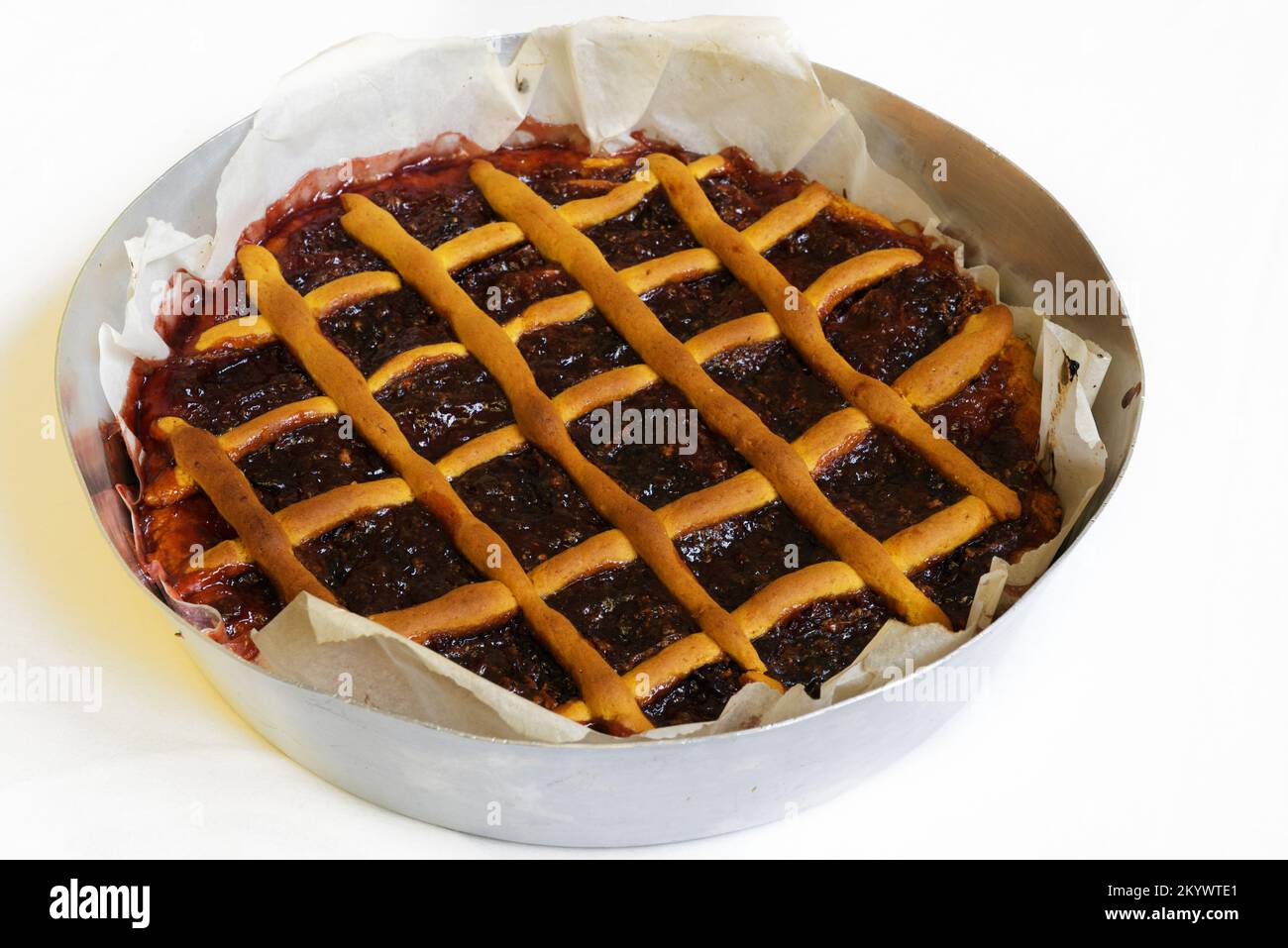 Les cerises acidulées. Crostata italien Banque D'Images